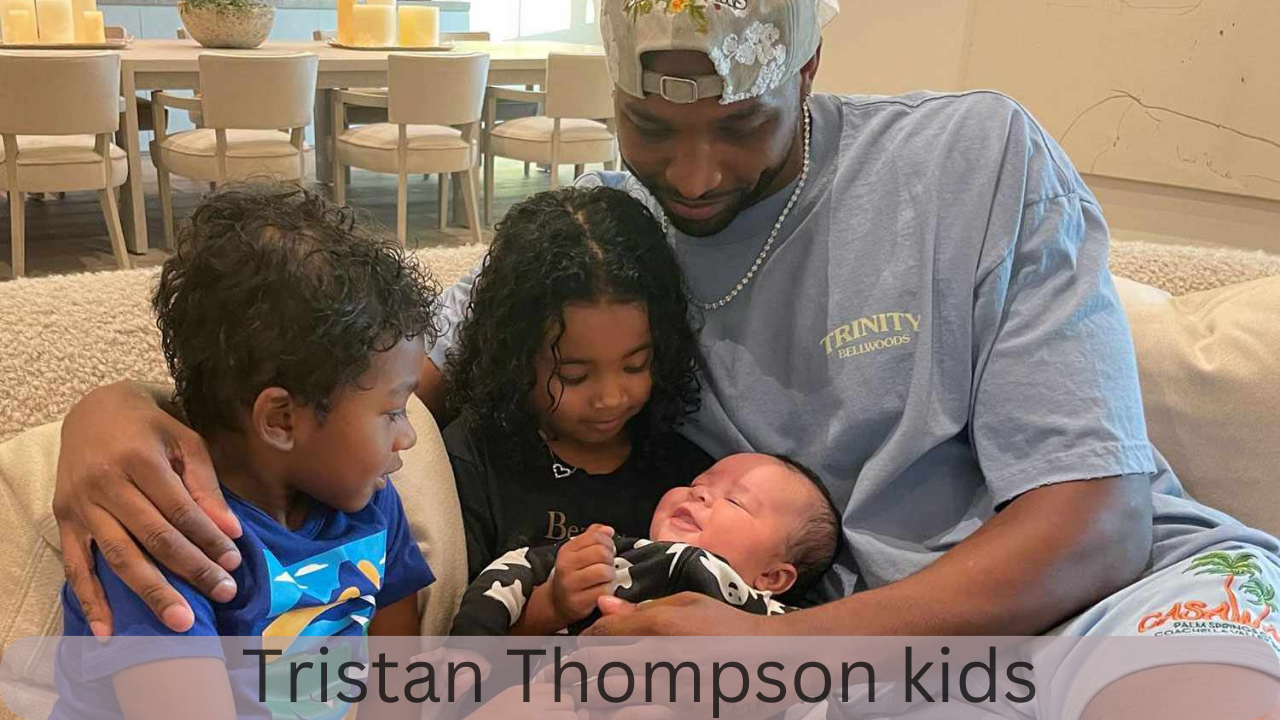 Tristan Thompson with his kids